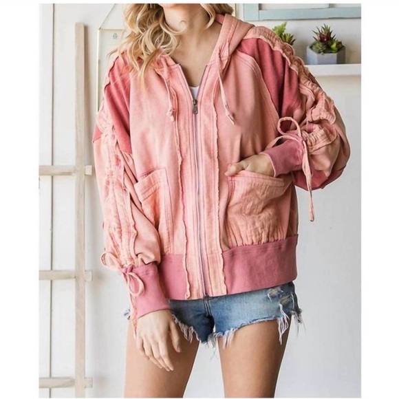 Oli & Hali Tops - Oli & Hali Pink Zip-Up Hoodie SMALL